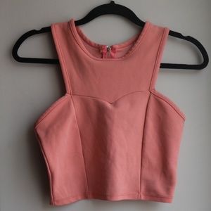 Peach Fitted Crop Top